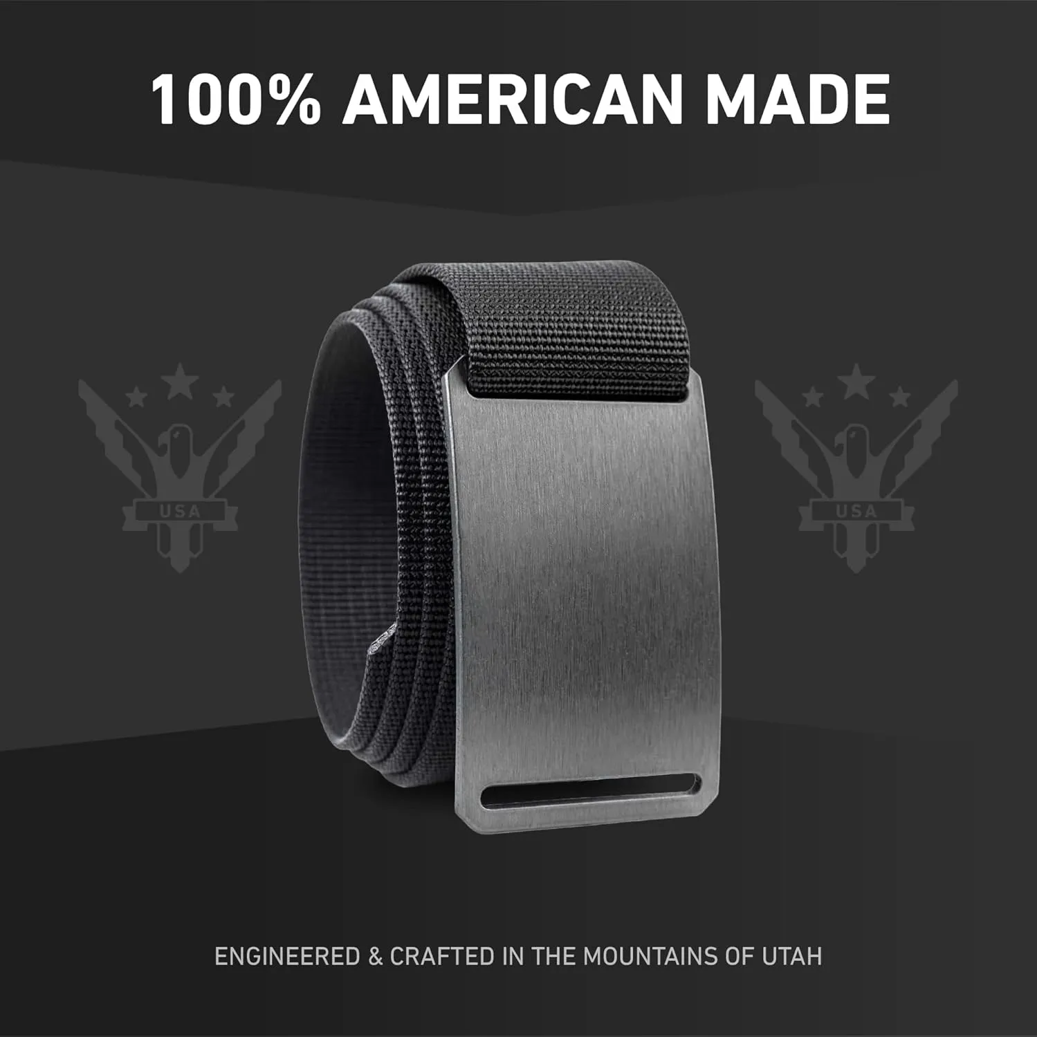 GRIP6 Gunmetal Belt: Durable Belts for Men & Women, Versatile Nylon Tactical Belt for Work, Golf, Casual & Outdoor Use