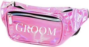Groom Holographic Metallic Fanny Pack (Light Pink)