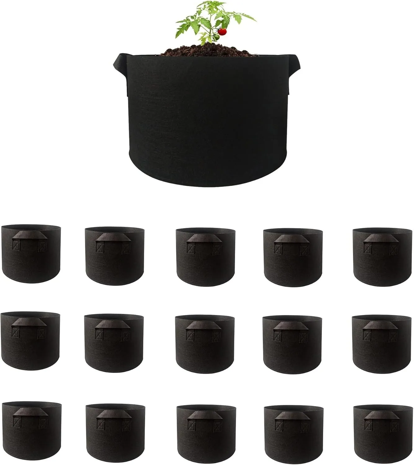 Grow Bags 15-Pack 3 Gallon for Vegetable/Flower/Plant Aeration Fabric Pots with Handles
