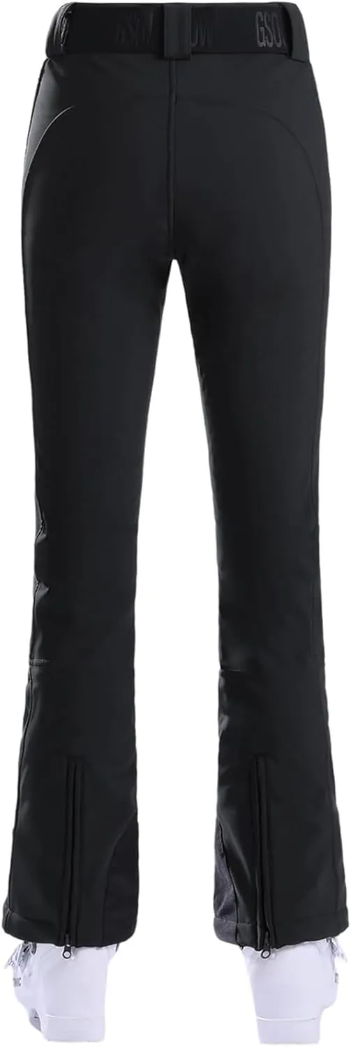 GSOU SNOW Womens Ski Pants Slim Fit Waterproof Insulated Snow Pants Flared Winter Outdoor Hiking Warm