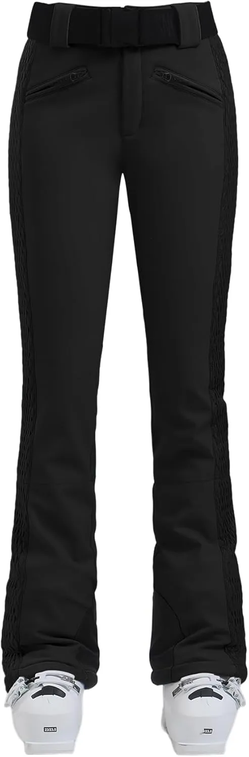 GSOU SNOW Womens Ski Pants Slim Fit Waterproof Insulated Snow Pants Flared Winter Outdoor Hiking Warm