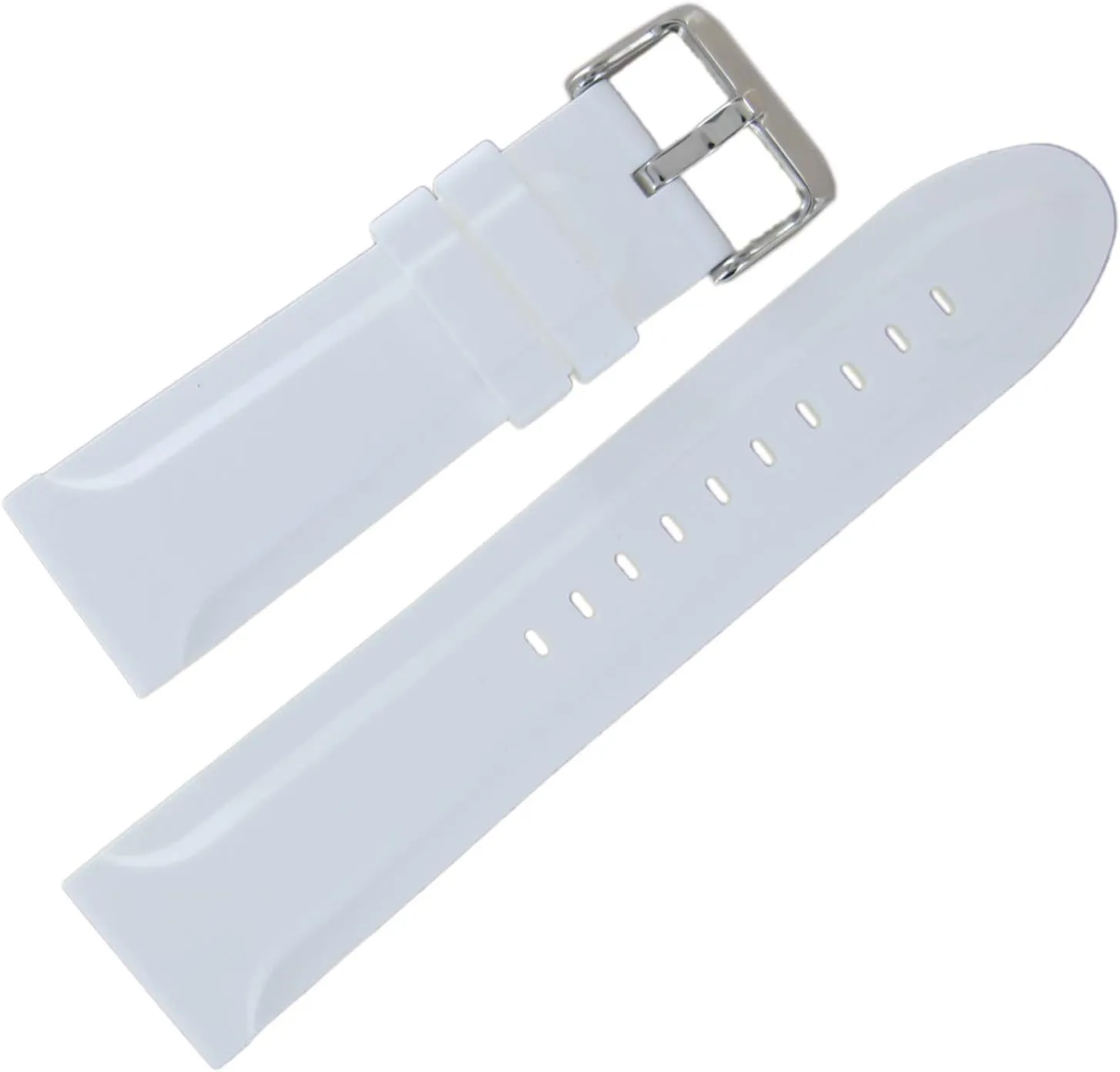 Hadley Roma MS3377 24mm White Silicone Men's Diver Watch Band
