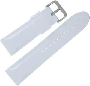 Hadley Roma MS3377 24mm White Silicone Men's Diver Watch Band