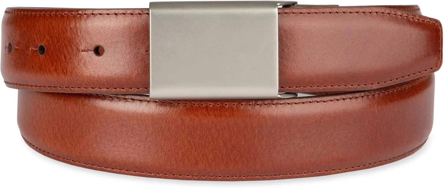 Haggar Men's Sleek Plaque Buckle Dress Belt