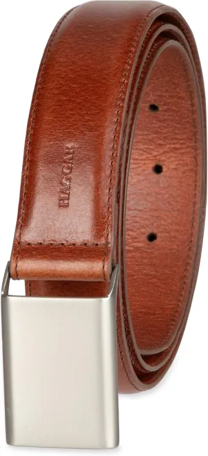 Haggar Men's Sleek Plaque Buckle Dress Belt