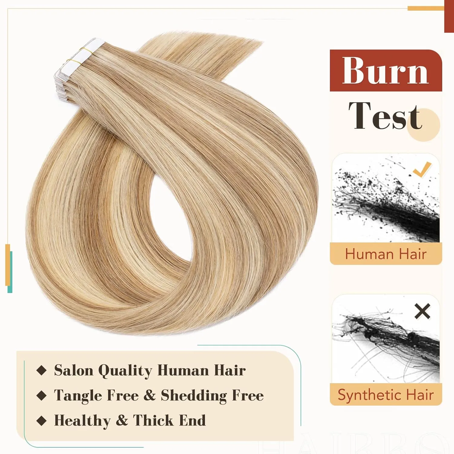 Hairro Tape In Human hair Extension Skin Weft Real Hair Extensions Glue In Remy Hairpieces Adhensive Rooted Tape In Strong Double Sided Tape On Hair Pieces For Women 14 inch 50g 20pcs #12P613