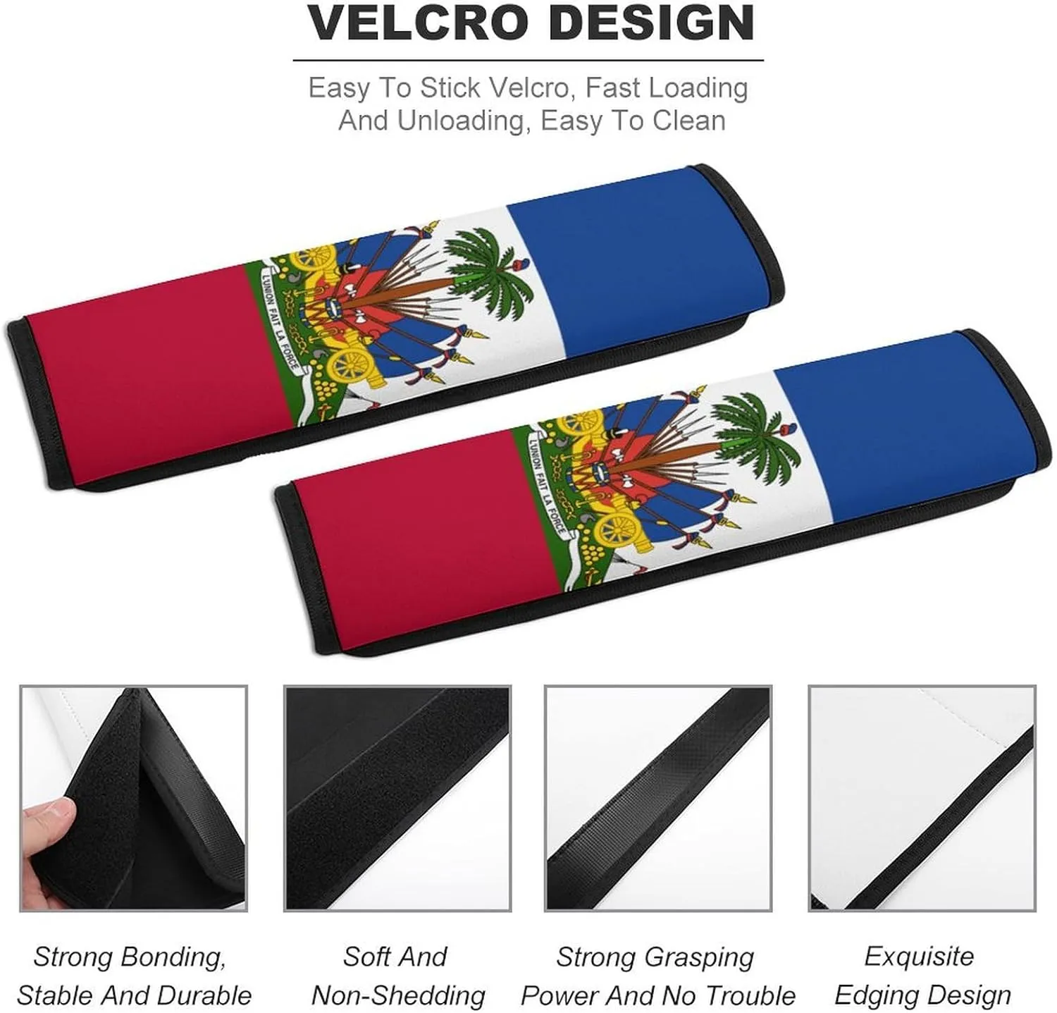 Haiti Flag Car Seatbelt Covers Shoulder Pad,Suitable for Handbag Camera Backpack Strap
