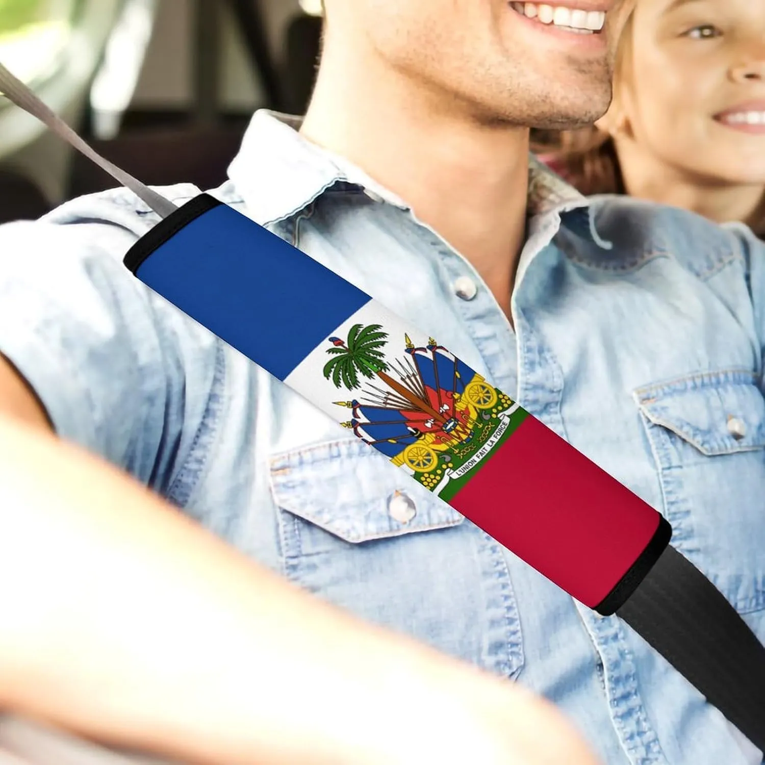 Haiti Flag Car Seatbelt Covers Shoulder Pad,Suitable for Handbag Camera Backpack Strap