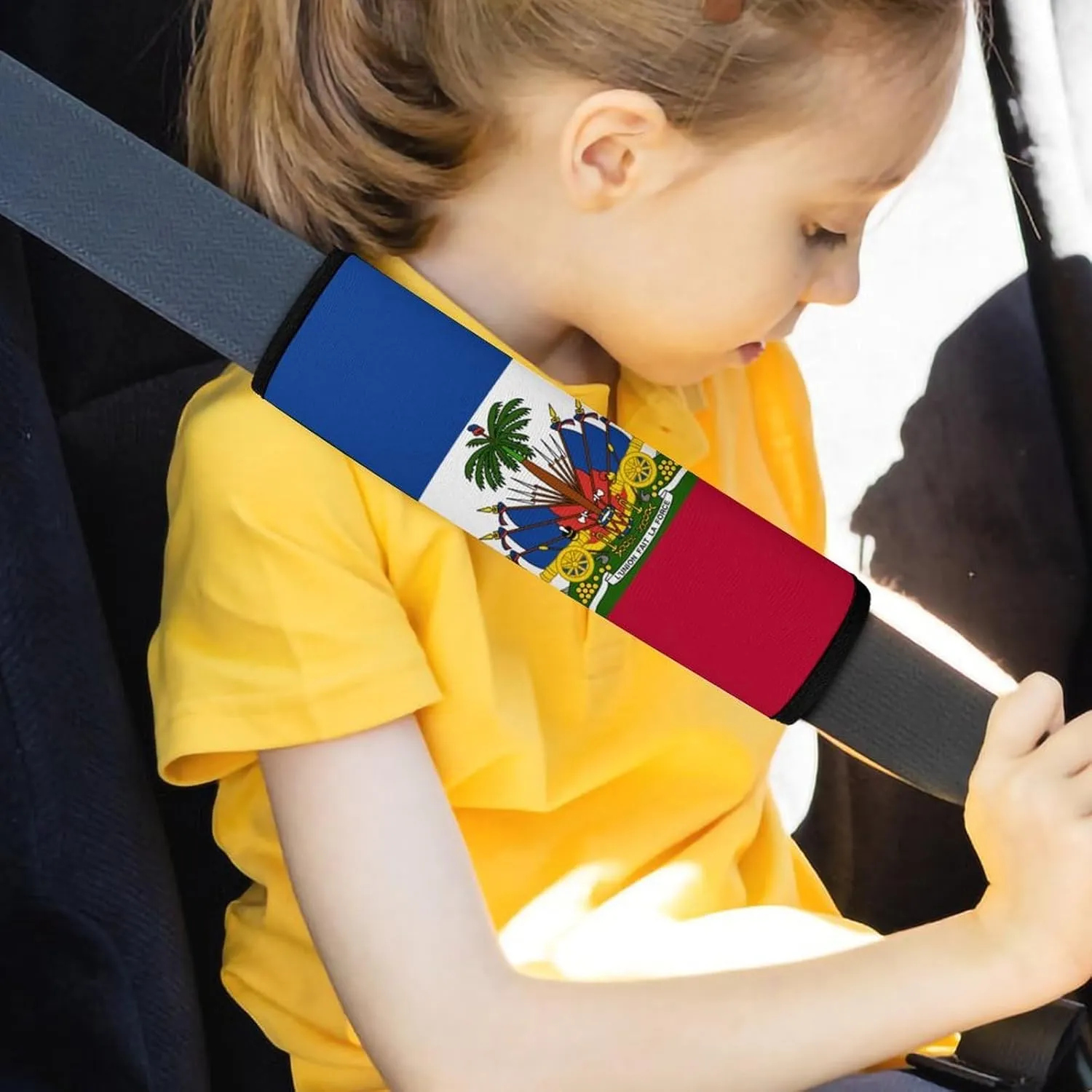 Haiti Flag Car Seatbelt Covers Shoulder Pad,Suitable for Handbag Camera Backpack Strap