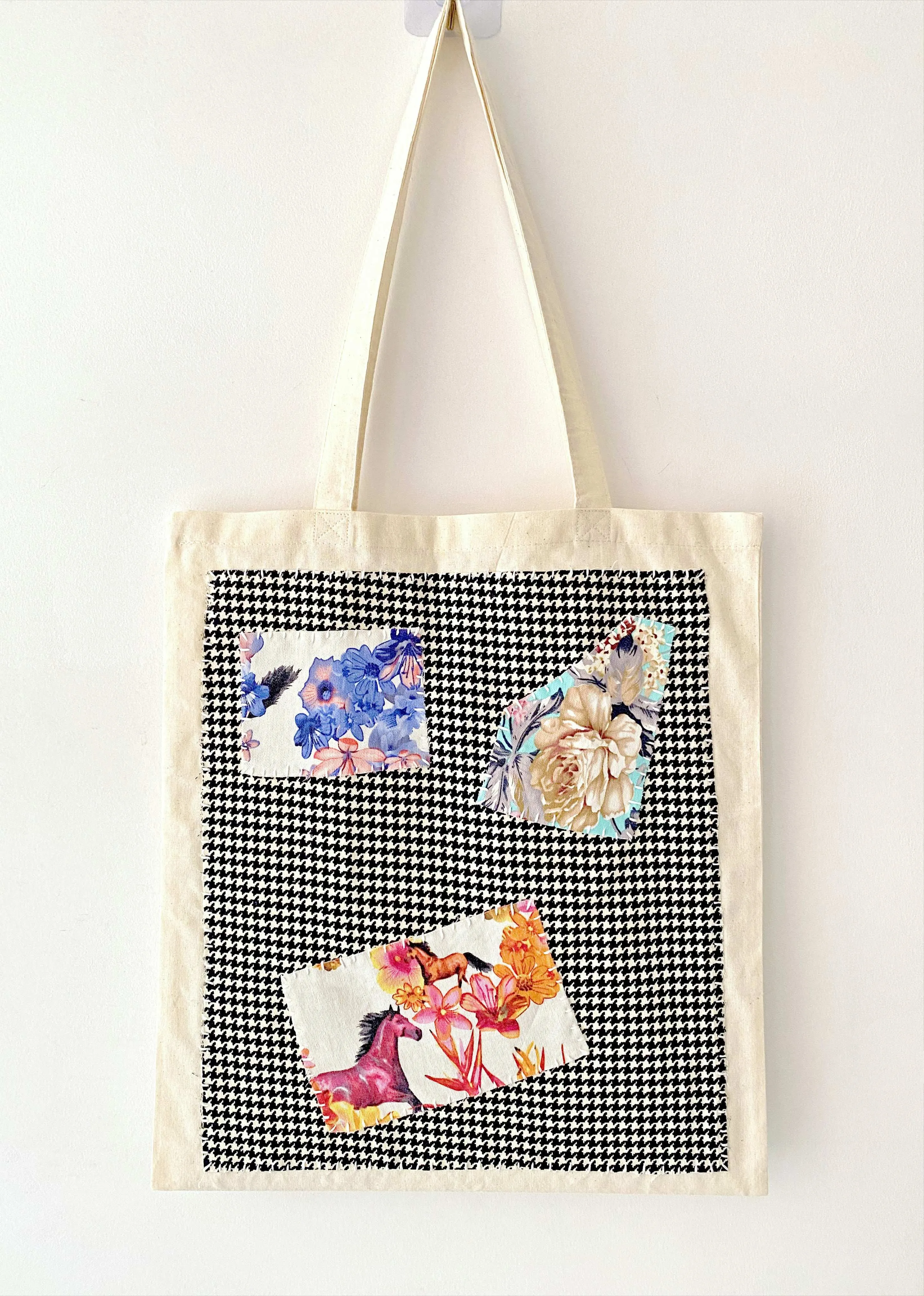 Hand-Sewn Patch Tote Bag