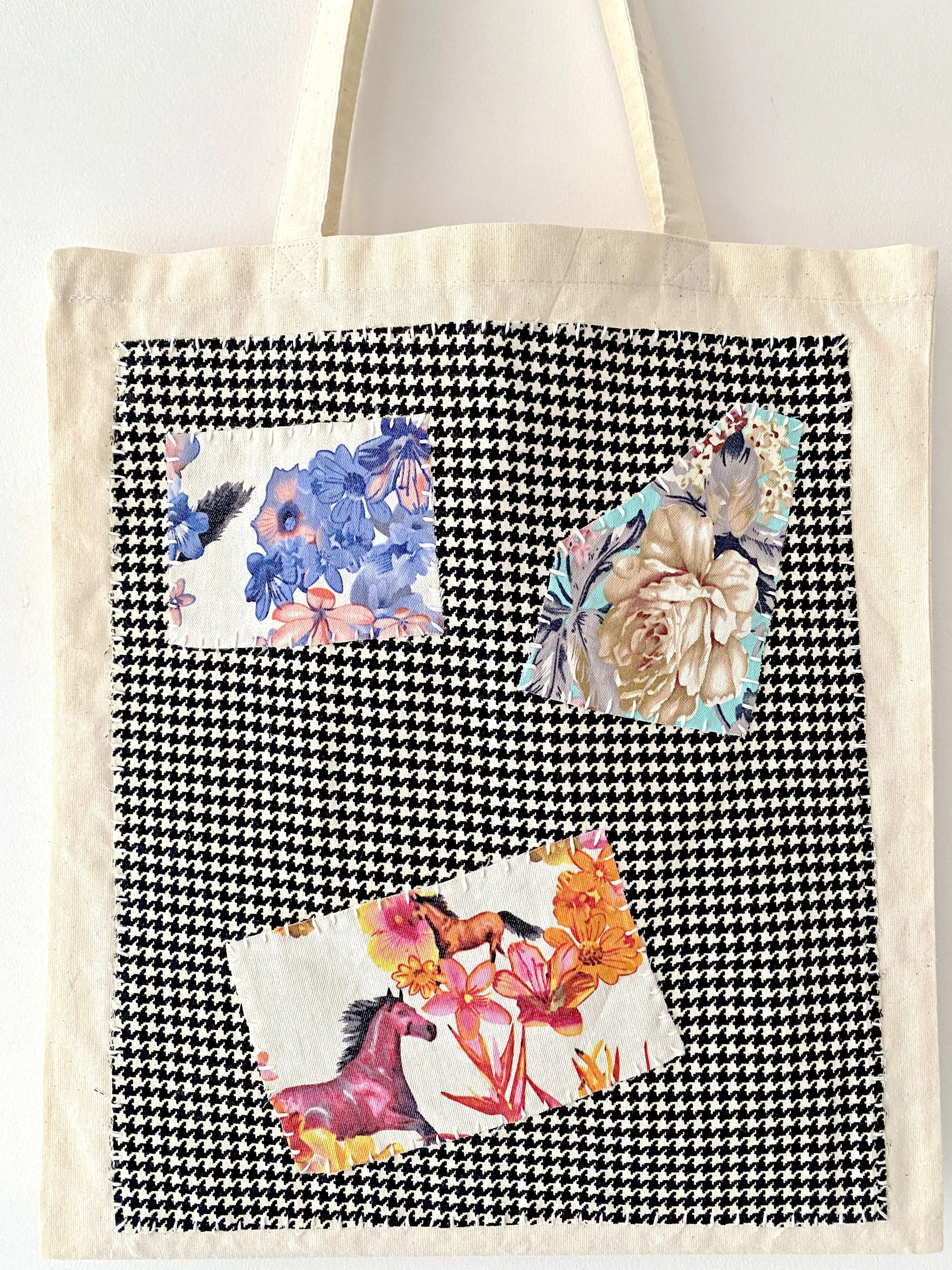 Hand-Sewn Patch Tote Bag