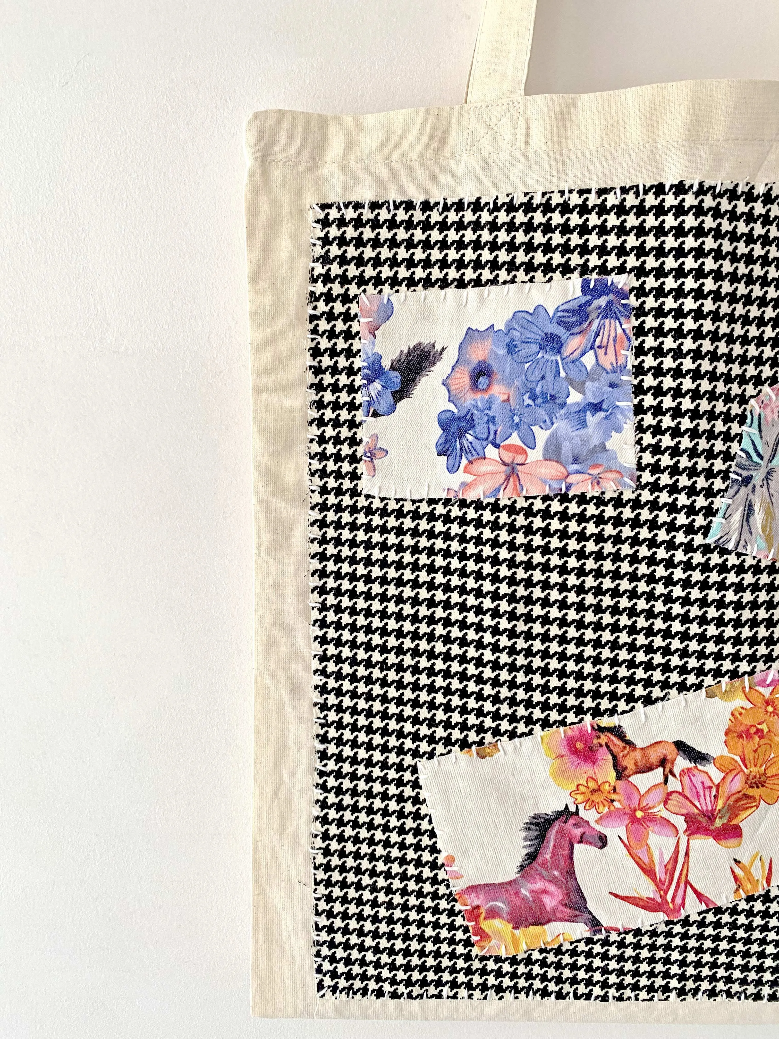 Hand-Sewn Patch Tote Bag