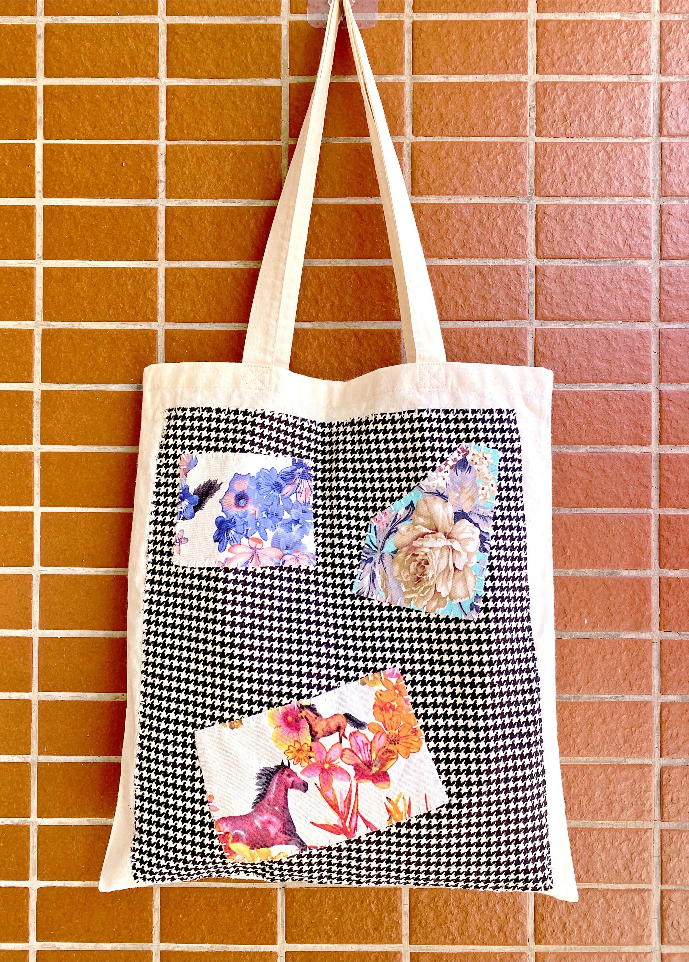 Hand-Sewn Patch Tote Bag