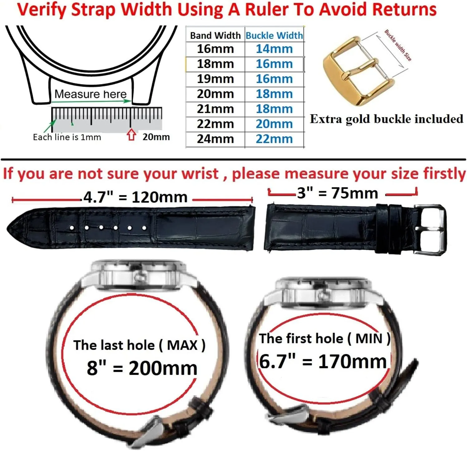 Handmade AIIi-gator Watch Band Men Quick Release Croc Premium Leather Watch Strap Replacement Black Buckle Bespoke 18mm 19mm 20mm 21mm 22mm 24mm