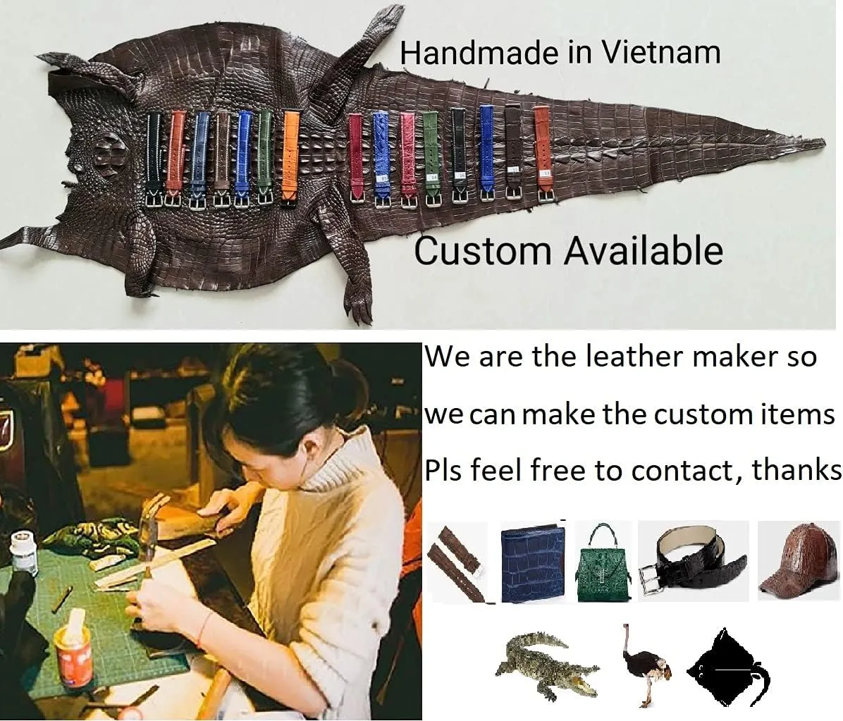 Handmade AIIi-gator Watch Band Men Quick Release Croc Premium Leather Watch Strap Replacement Black Buckle Bespoke 18mm 19mm 20mm 21mm 22mm 24mm