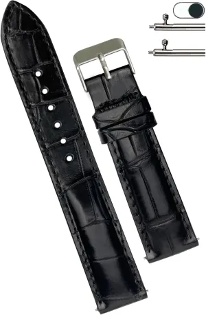 Handmade AIIi-gator Watch Band Men Quick Release Croc Premium Leather Watch Strap Replacement Silver Buckles Bespoke 18mm 19mm 20mm 21mm 22mm 24mm