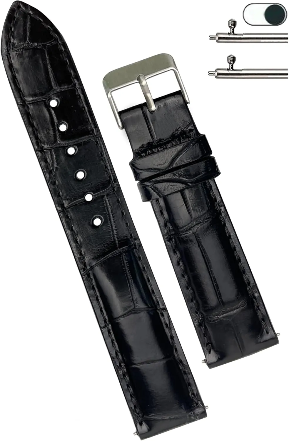 Handmade AIIi-gator Watch Band Men Quick Release Croc Premium Leather Watch Strap Replacement Silver Buckles Bespoke 18mm 19mm 20mm 21mm 22mm 24mm