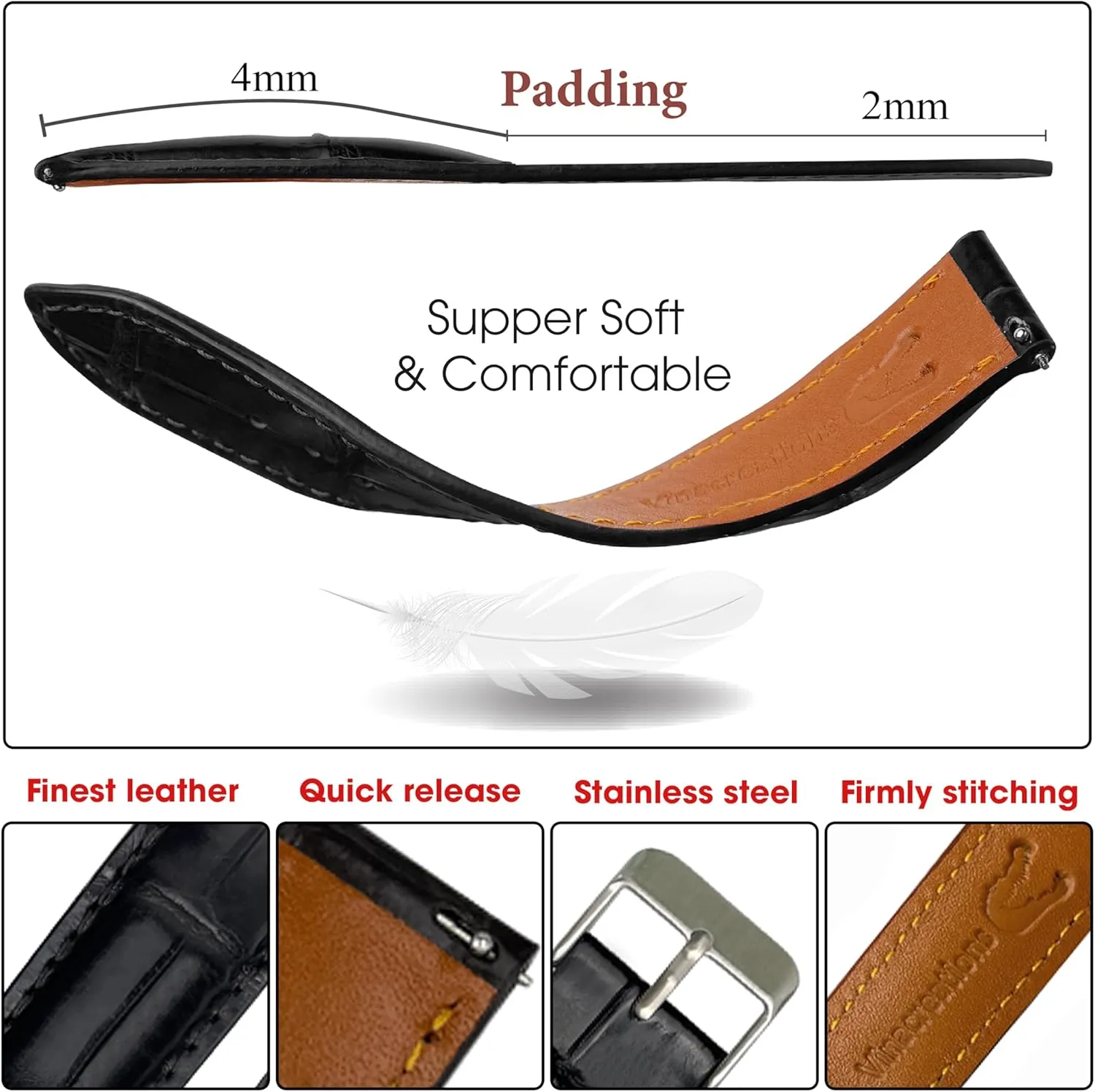 Handmade AIIi-gator Watch Band Men Quick Release Croc Premium Leather Watch Strap Replacement Silver Buckles Bespoke 18mm 19mm 20mm 21mm 22mm 24mm