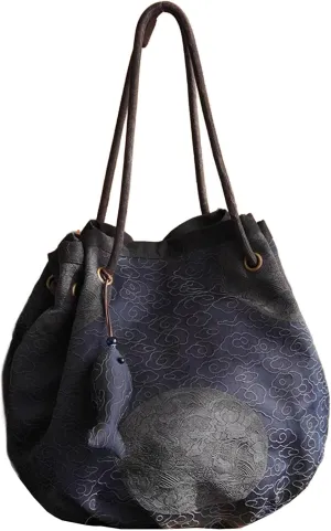 HangErFeng Women's Underarm Bags Dress Accessories Drawstring Silk Handbag 123