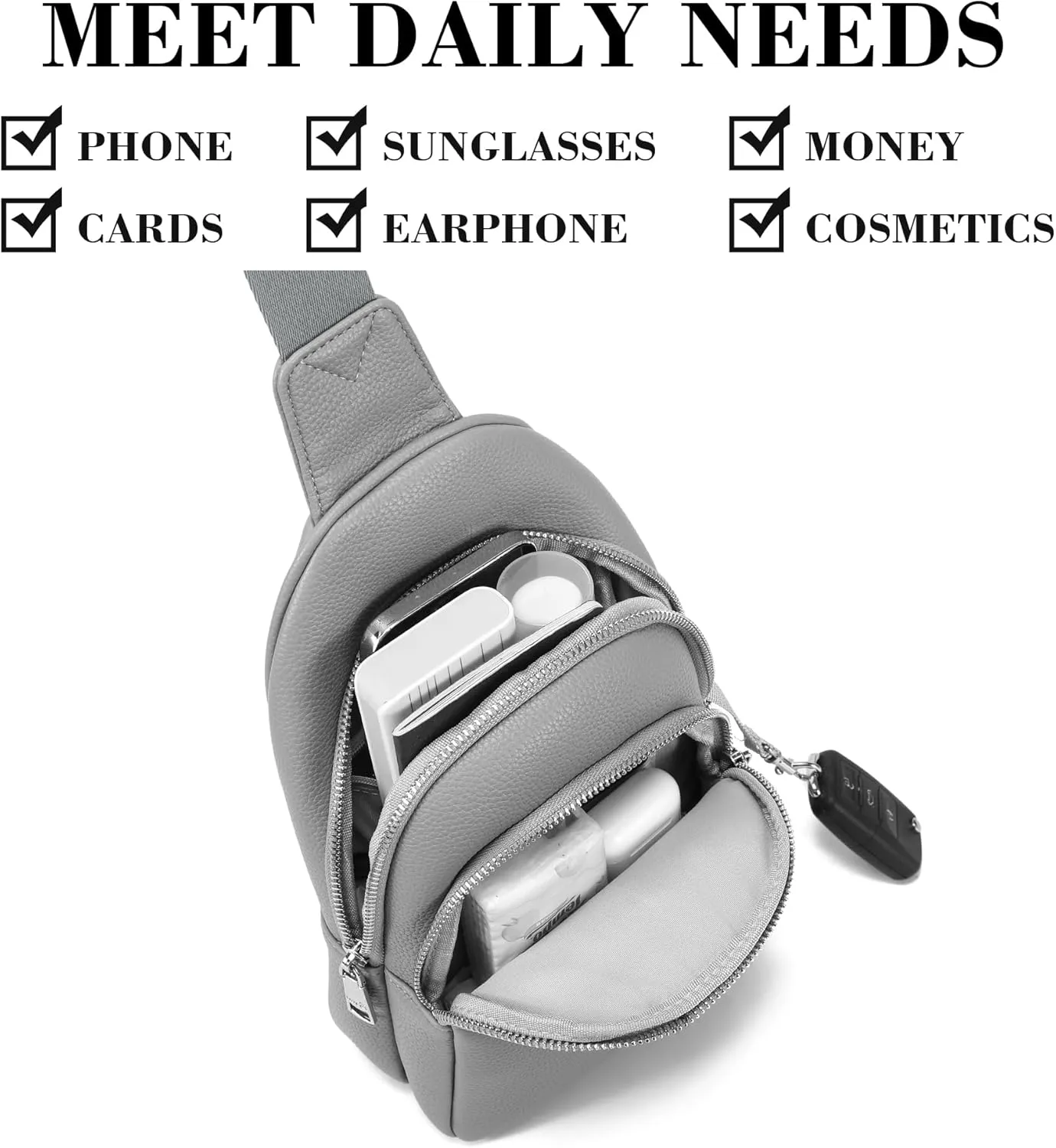 Haytijoe Crossbody Bags for Women Leather Sling Bag Anti-theft Cross Body Bag Travel Sling Purse Chest Bags Fanny Packs