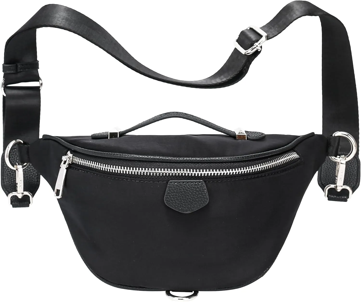 Haytijoe Crossbody Bum Bag Plus Size Fanny Pack for Women Travel Fashion Nylon Waist Pack Belt Bag (01-Black)