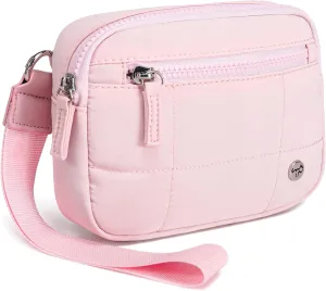 Haytijoe Nylon Wristlet Wallet for Women, Quilted RFID Blocking Lightweight Wristlet Purse with Zipper for Travel, Phone, Cards