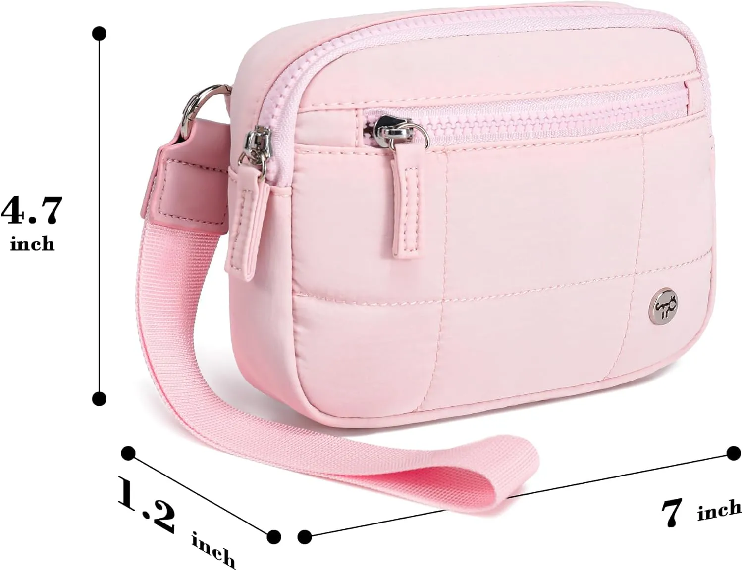 Haytijoe Nylon Wristlet Wallet for Women, Quilted RFID Blocking Lightweight Wristlet Purse with Zipper for Travel, Phone, Cards