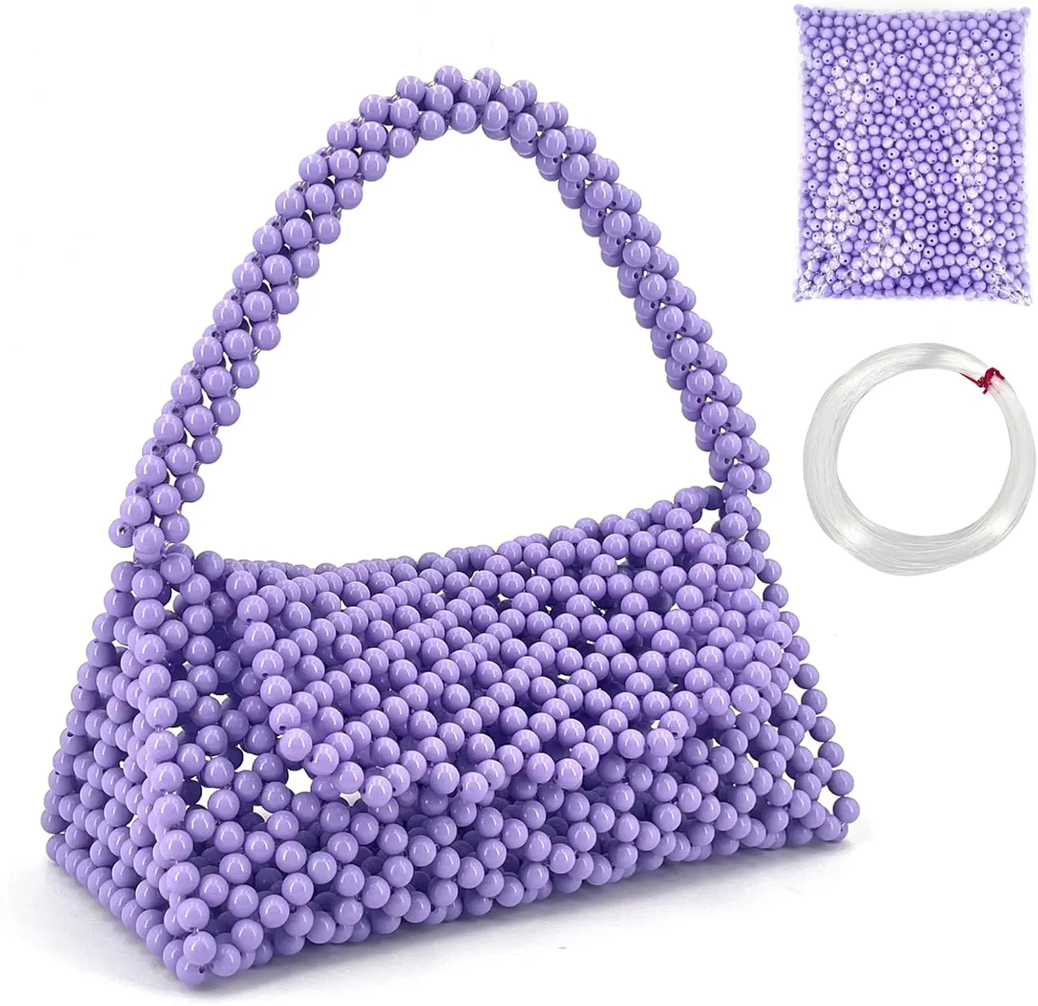 Herally Beginners Beading Kit DIY Bag for Women - Include Acrylic Beads, Beading Line, Instruction- with Step by Step Video Tutorials