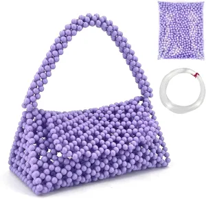 Herally Beginners Beading Kit DIY Bag for Women - Include Acrylic Beads, Beading Line, Instruction- with Step by Step Video Tutorials