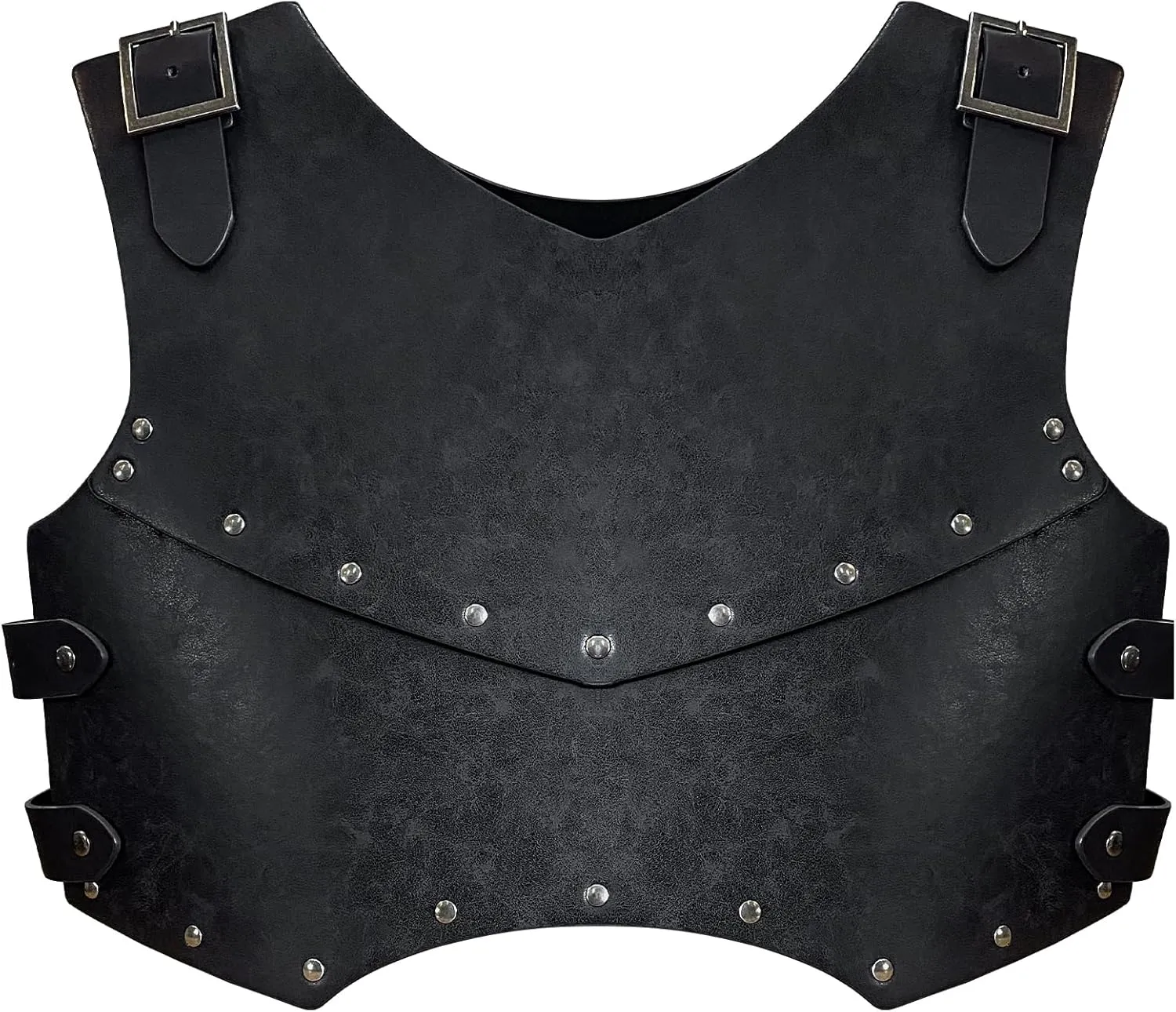HiiFeuer Medieval Faux Leather Chest Armor, Retro Mercenary Knight Archer Body Armor, Adjustable Vest Armour for Ren Faire