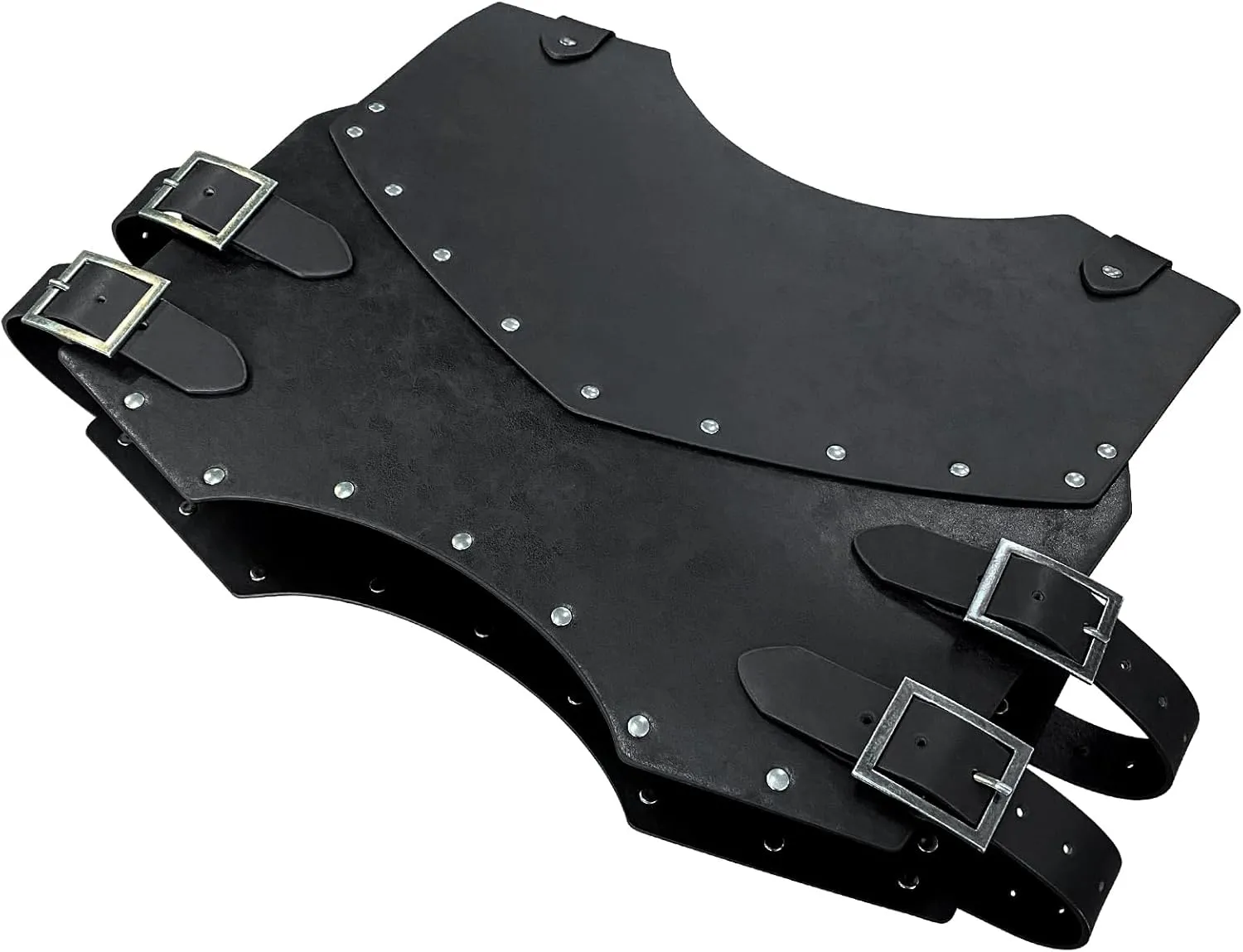 HiiFeuer Medieval Faux Leather Chest Armor, Retro Mercenary Knight Archer Body Armor, Adjustable Vest Armour for Ren Faire