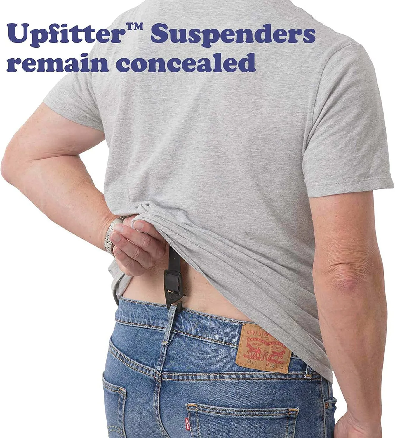 HIKERS - Upfitter Hidden Suspenders for Men Under Clothes - 3 Point Belt Loop