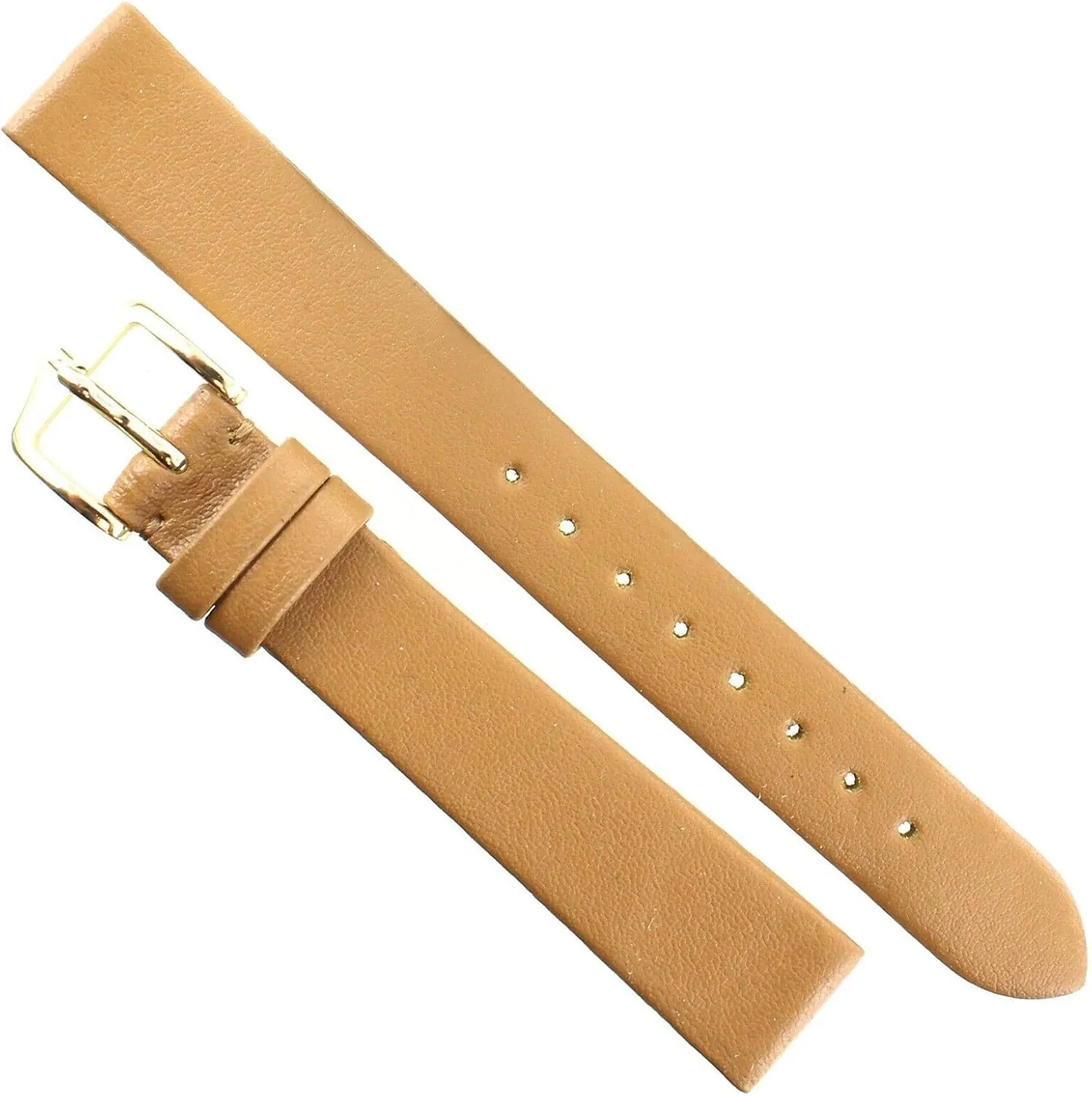 HIRSCH Firenze Leather Watch Strap (Brown) with Stainless Steel buckle