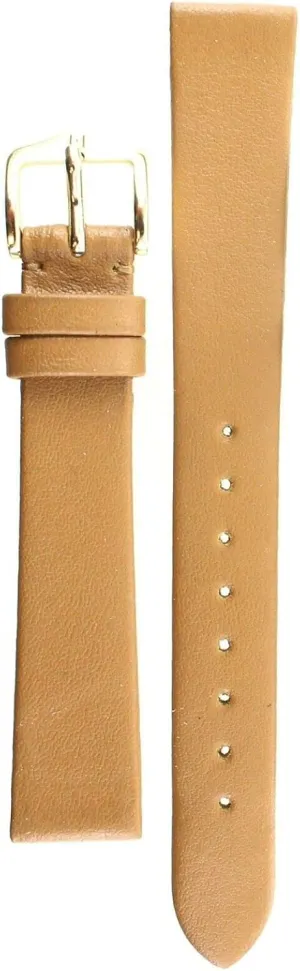 HIRSCH Firenze Leather Watch Strap (Brown) with Stainless Steel buckle