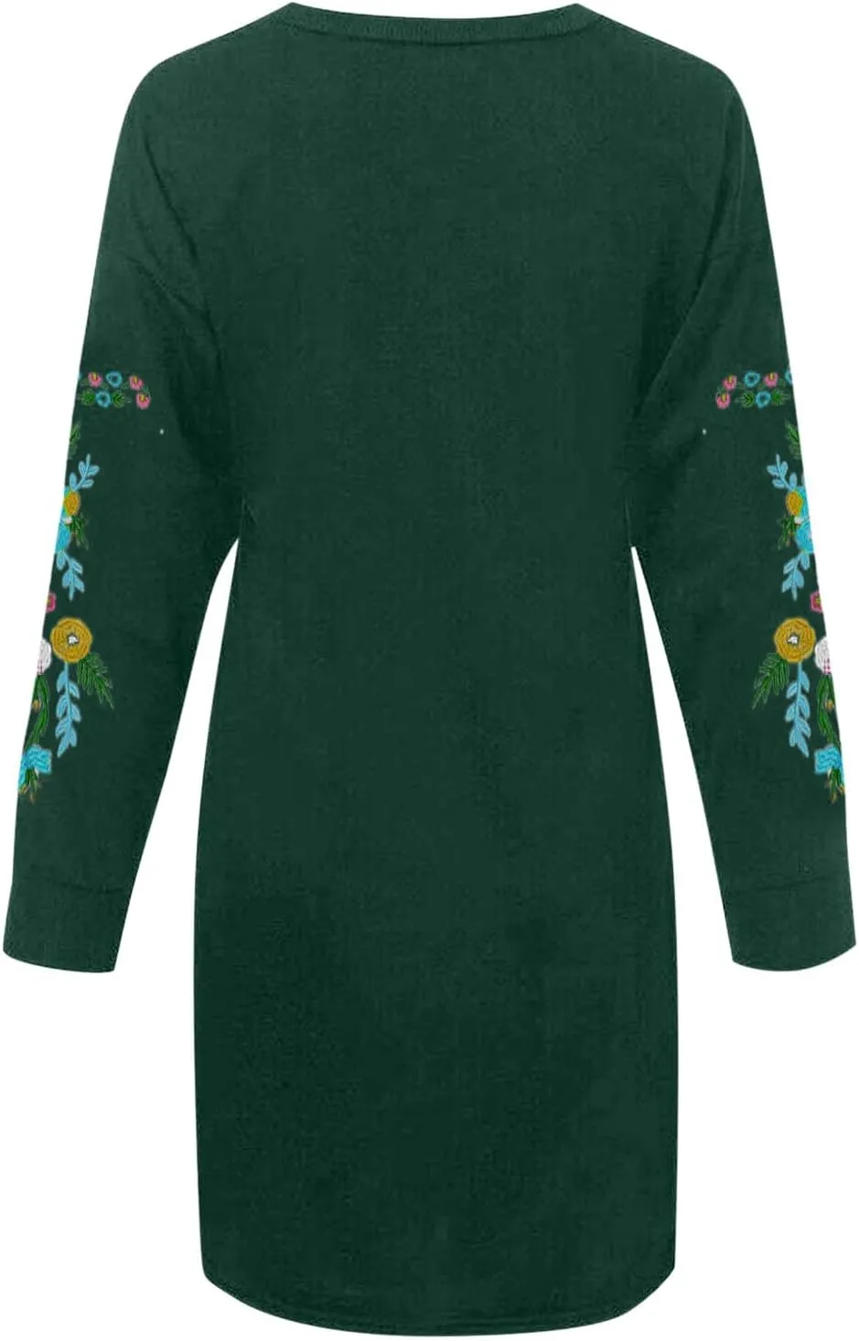 Holiday Party Dresses for Women 2024 Winter Fall Long Sleeve Crewneck Sweatshirt Dress Casual Aztec Ethnic Mini Dress