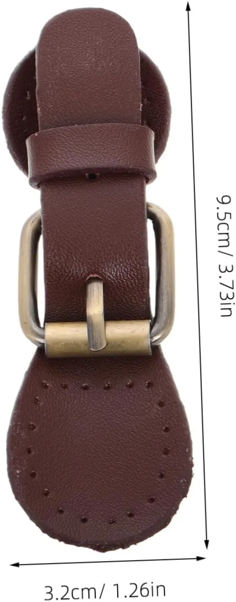 Homoyoyo Handmade Leather Buckle Leather Snap Buckles Hardware Decorative Buckle Toggle Buttons for Coats Sweater