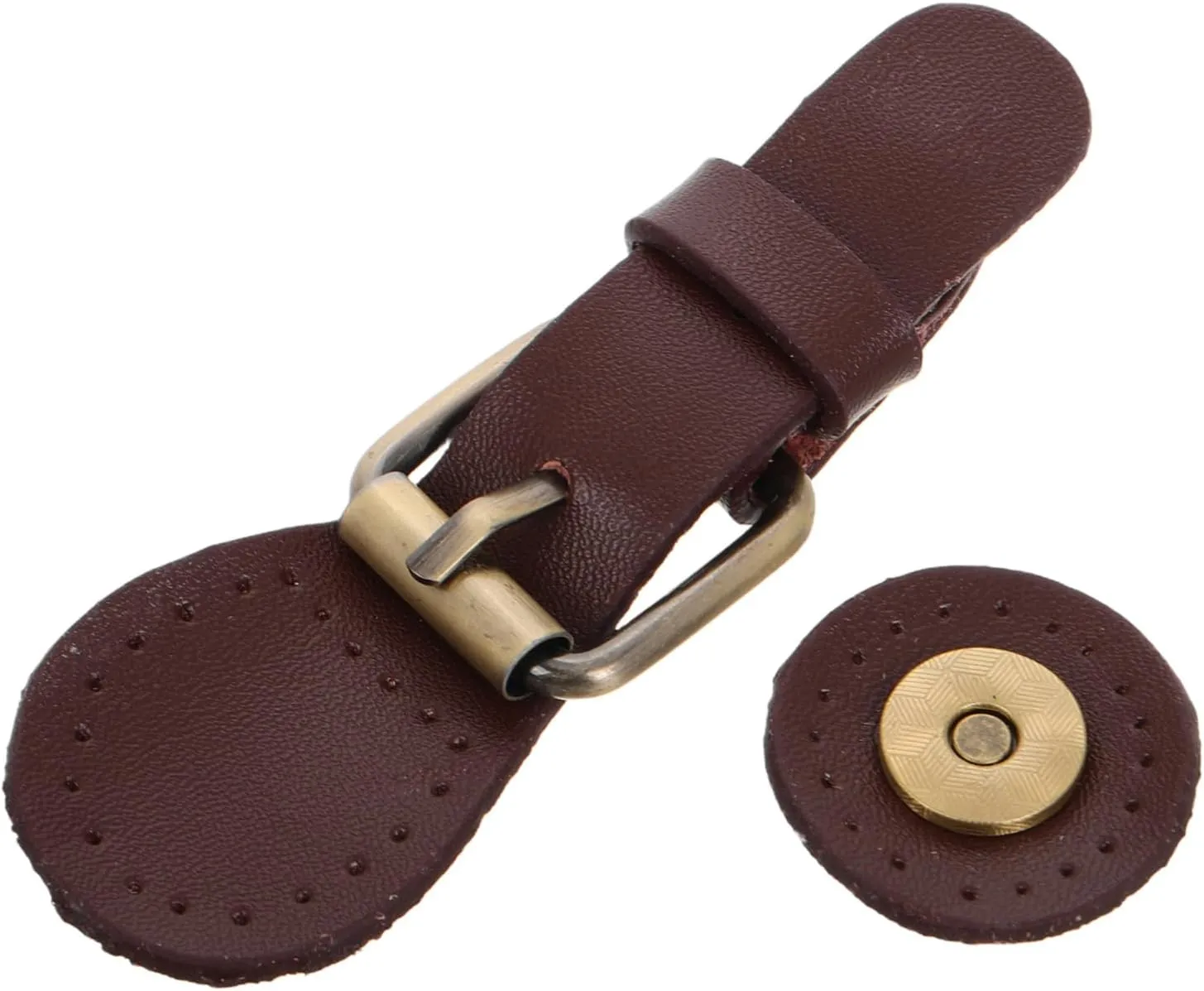 Homoyoyo Handmade Leather Buckle Leather Snap Buckles Hardware Decorative Buckle Toggle Buttons for Coats Sweater