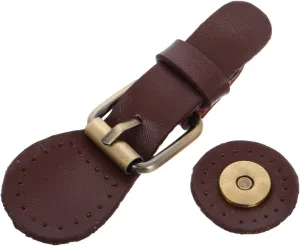 Homoyoyo Handmade Leather Buckle Leather Snap Buckles Hardware Decorative Buckle Toggle Buttons for Coats Sweater