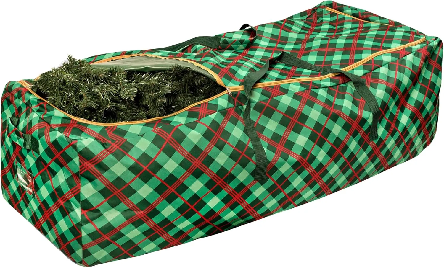 Honey-Can-Do Plaid Rolling Tree Storage Bag SFT-09556 Red