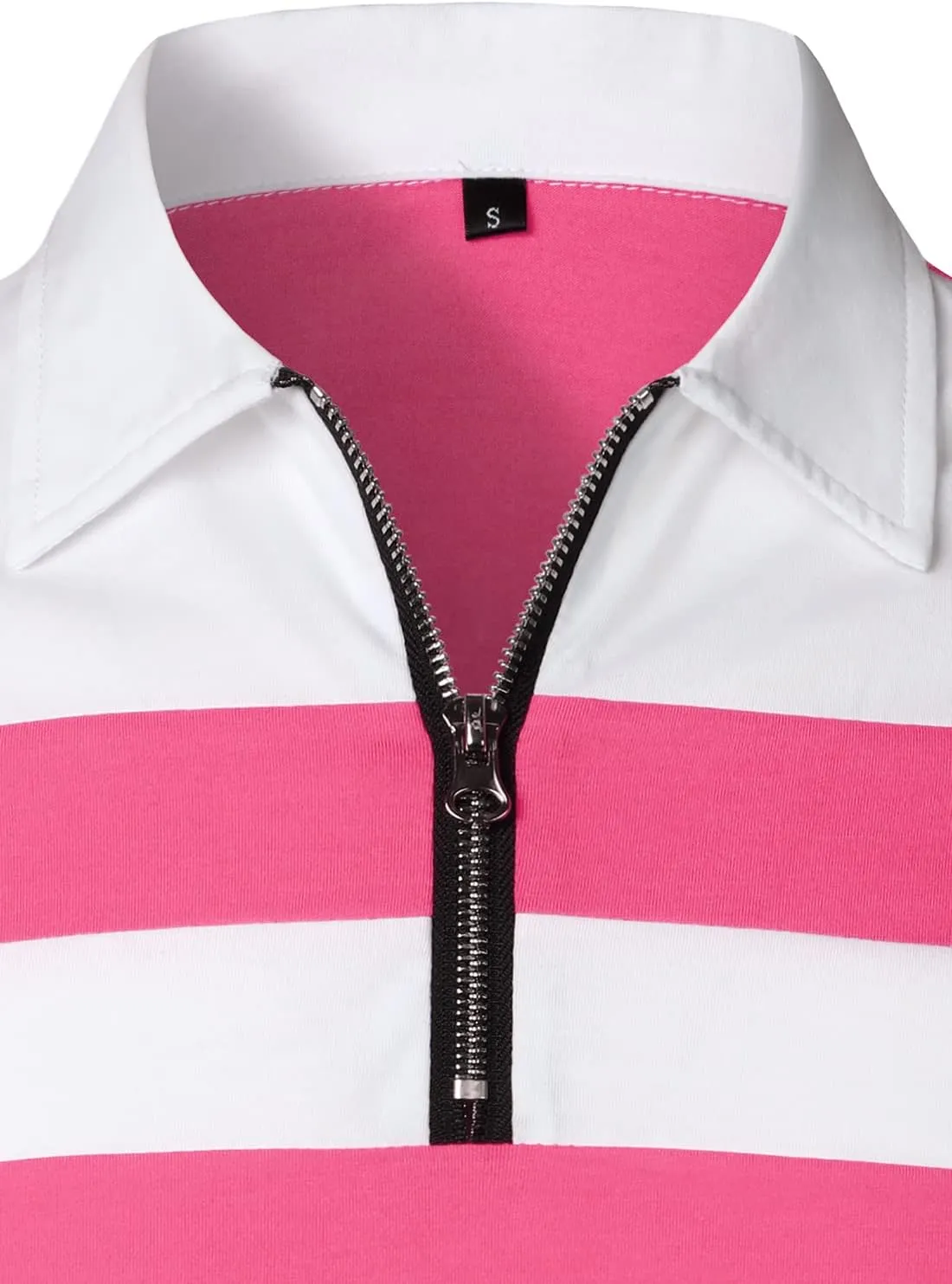 HOOD CREW Men’s Long Sleeve Polo Shirt Casual Slim Fit Shirts Contrast Color Patchwork T Shirts Cotton Tops
