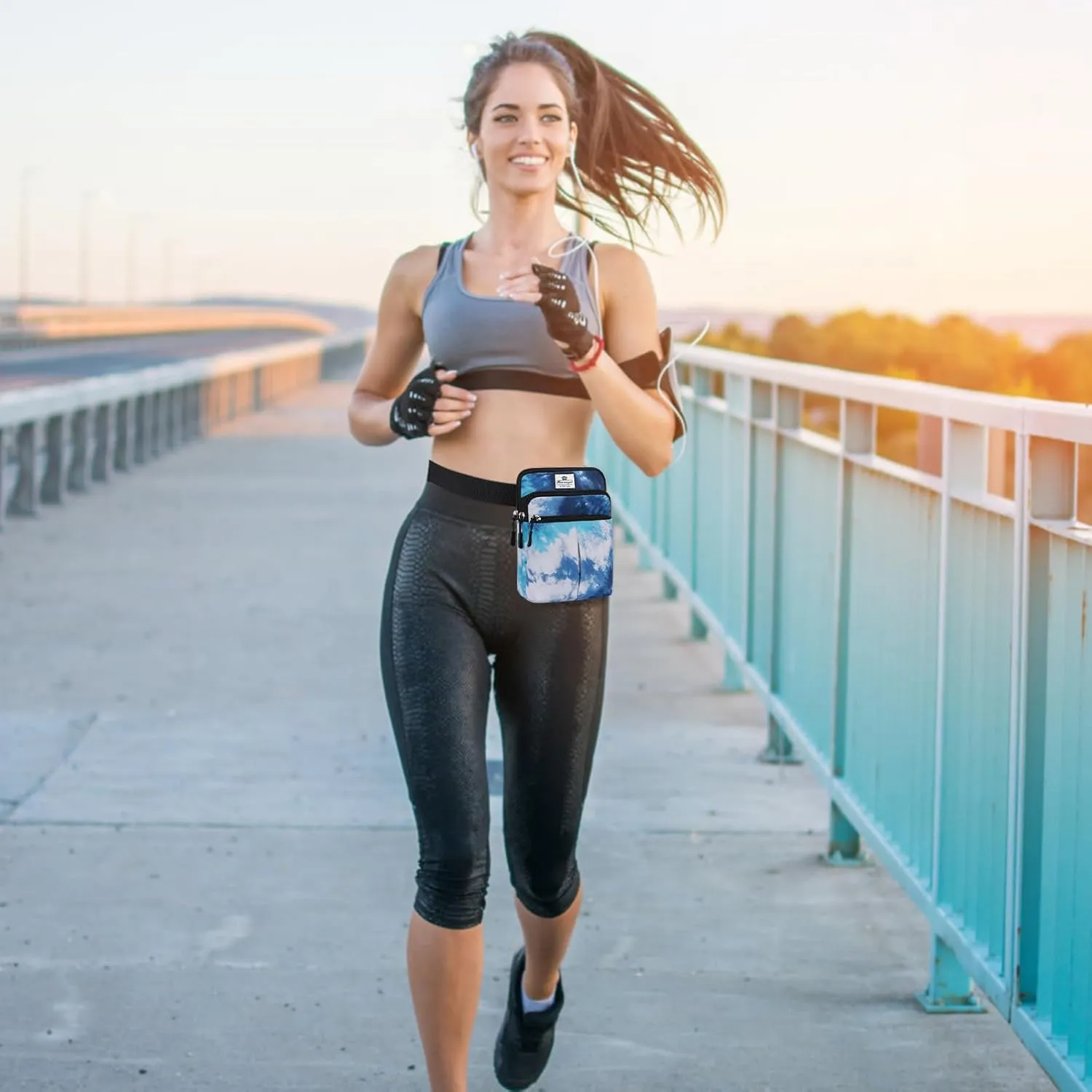 HUA ANGEL Multifunctional Fanny Pack for Men & Women - Lightweight Waterproof Waist Bag with 3 Zip Compartments, Adjustable Shoulder Strap, Perfect for Running, Walking, Sports & Travel