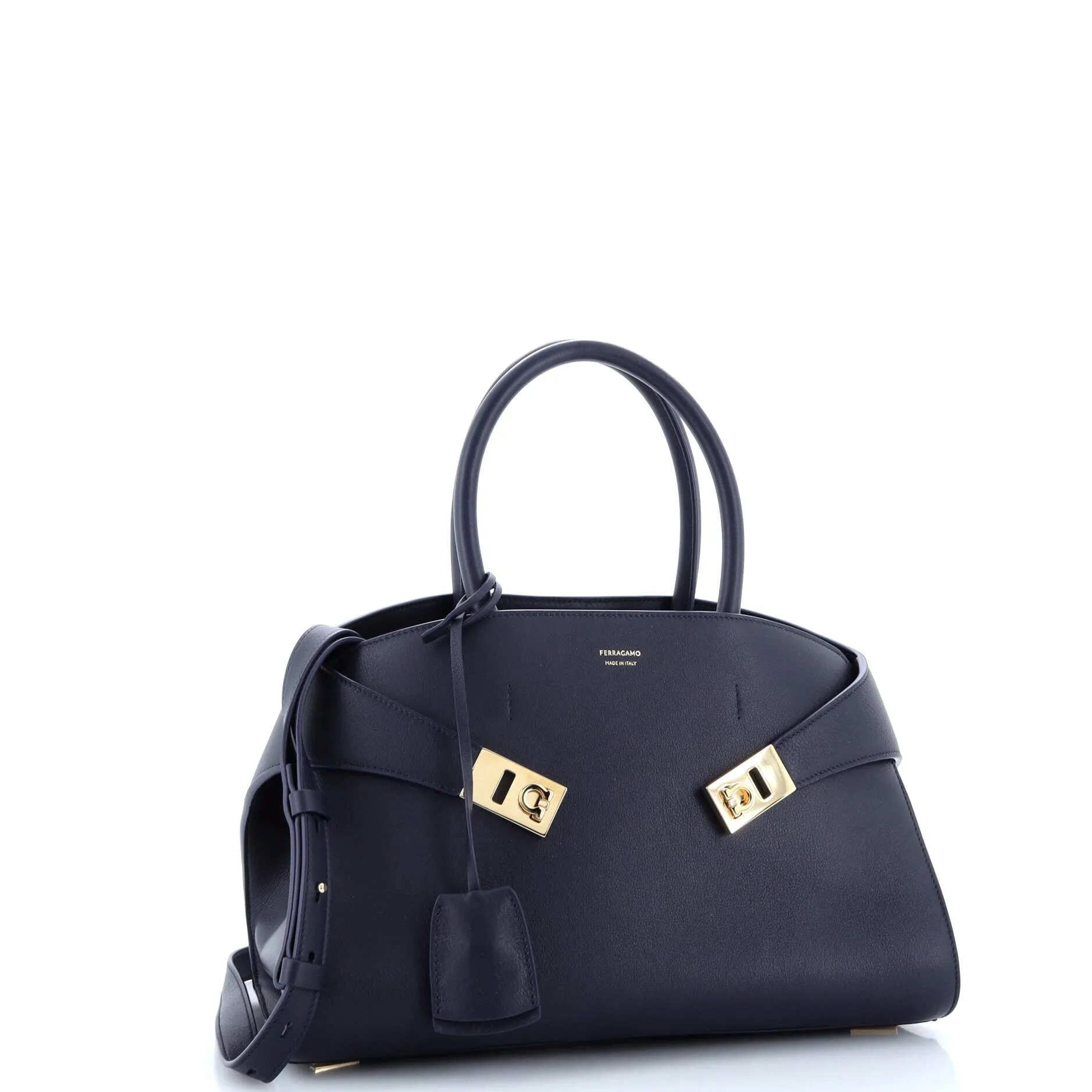 Hug Gancini Top Handle Bag Leather Small