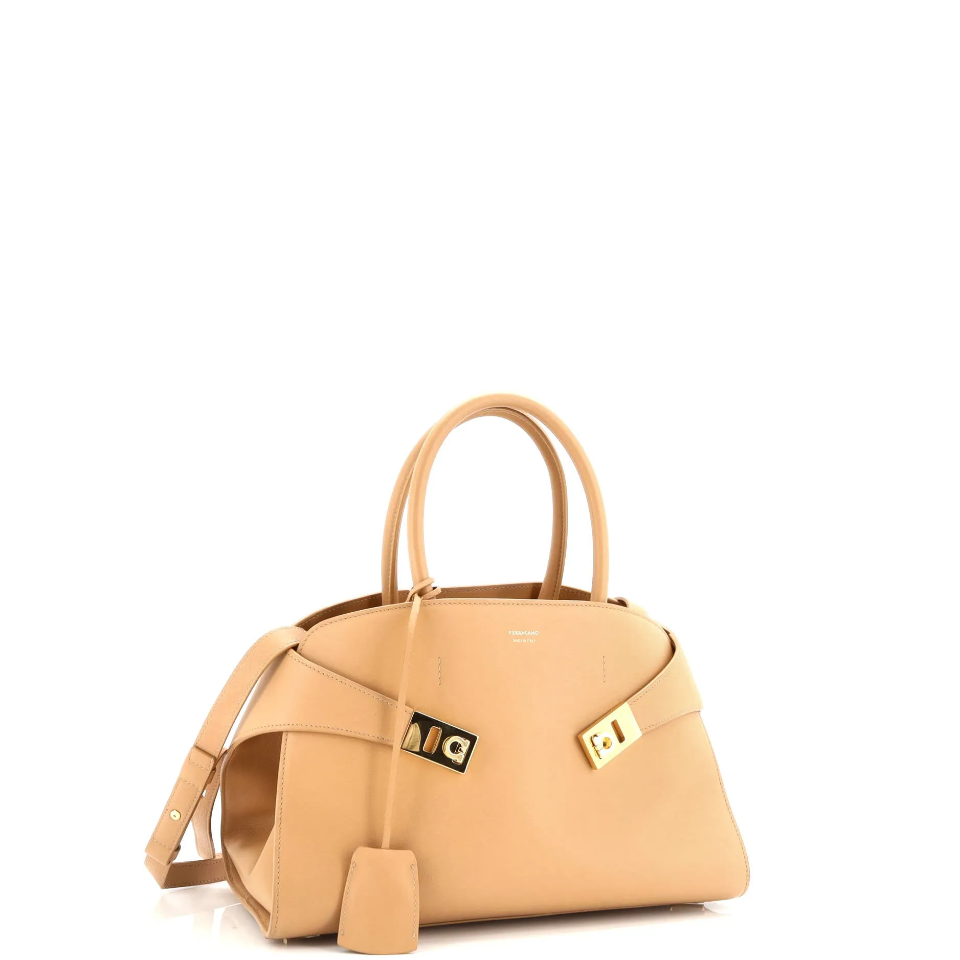 Hug Gancini Top Handle Bag Leather Small
