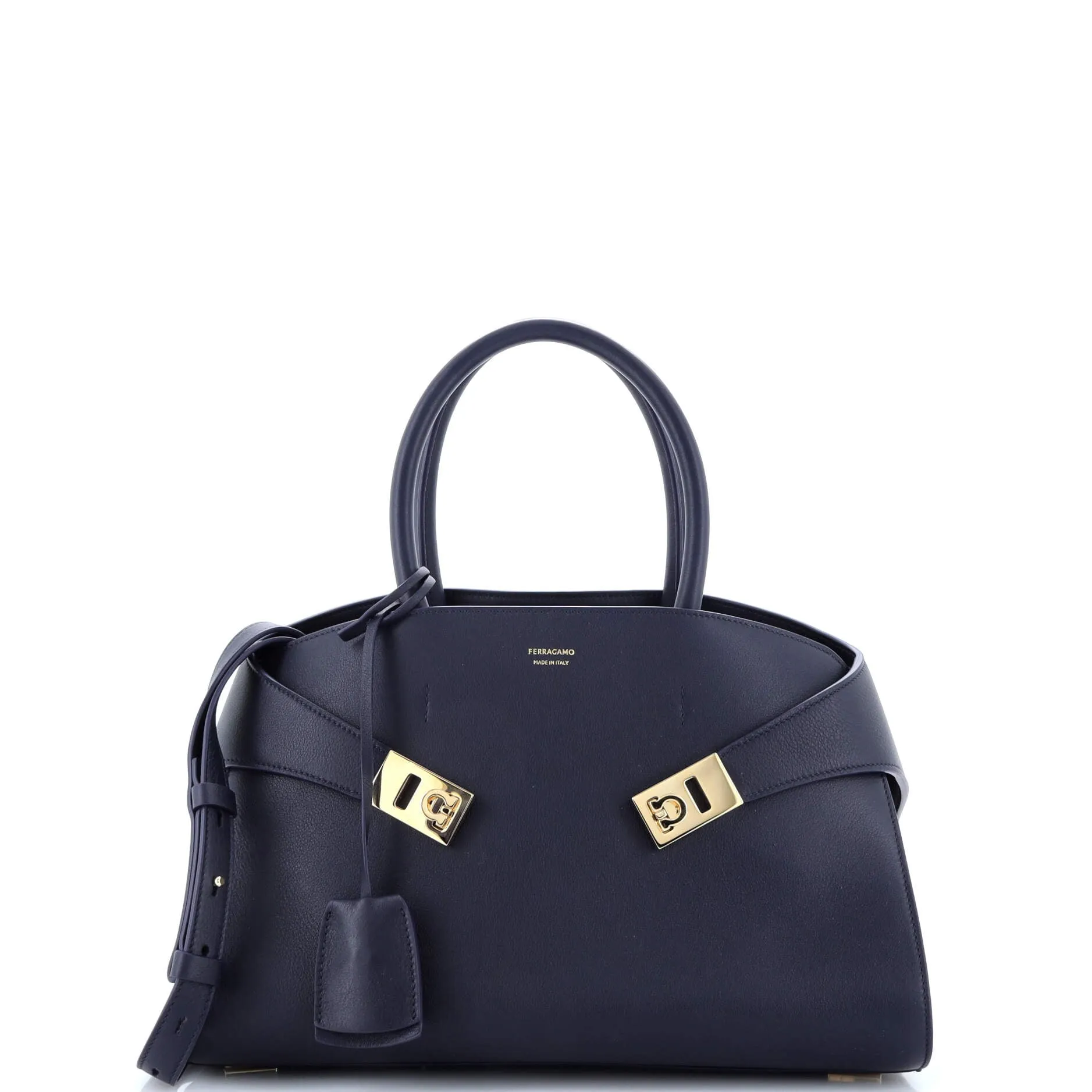 Hug Gancini Top Handle Bag Leather Small