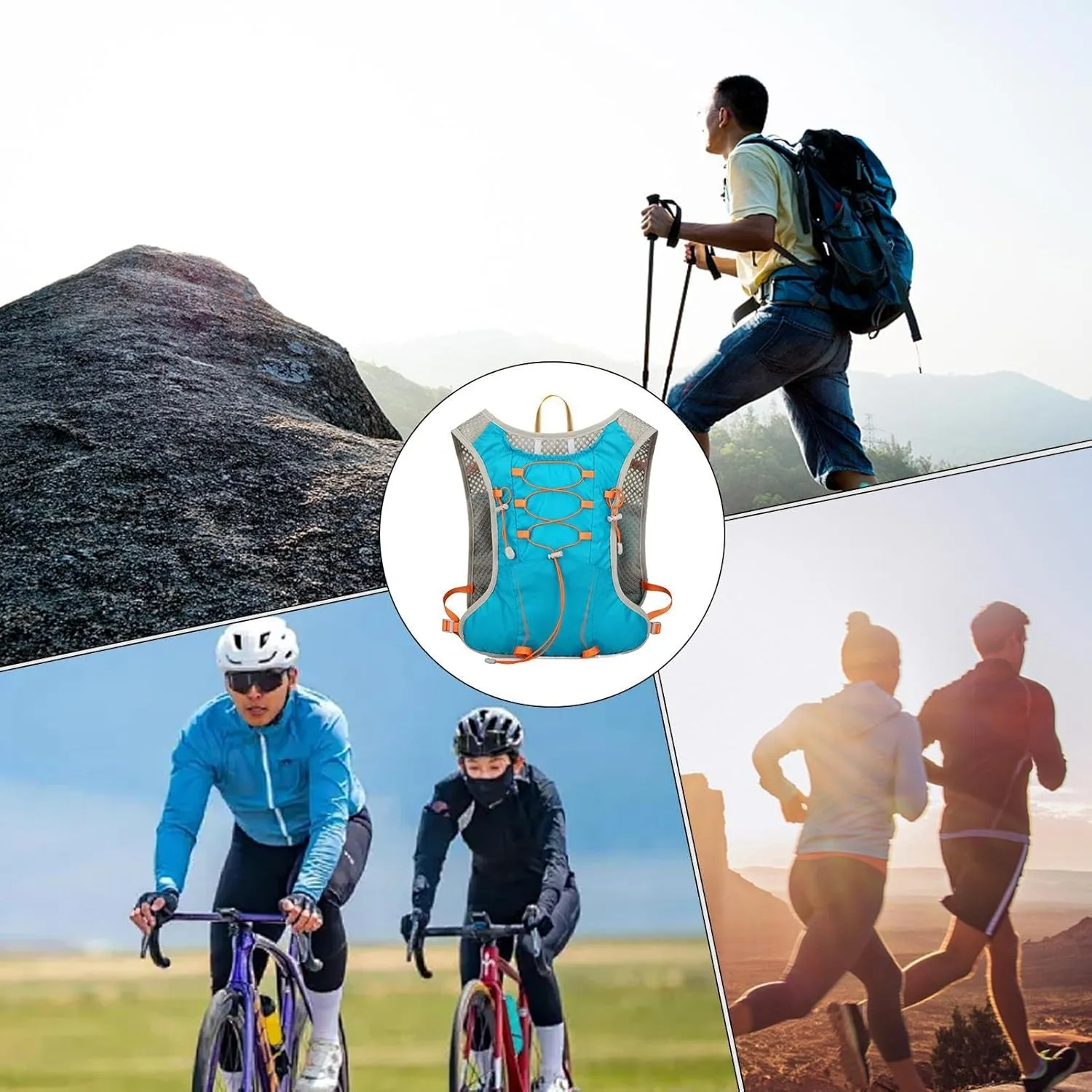 Hydration Backpack,Bladder Daypack for Men - Adjustable Running Hydration Backpack for Hiking Jogging Camping Mountain Cycling