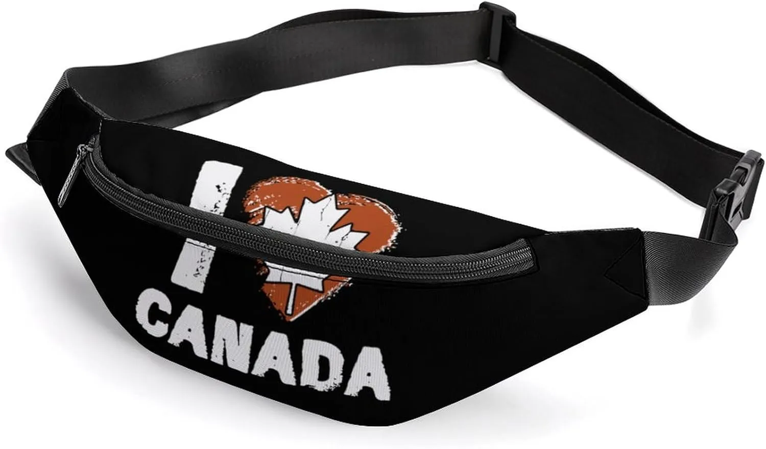 I Love Canada, Canada Day Waterproof Fanny Pack Belt Bag Crossbody Waist Bags Travel Essentials for Sports Workout