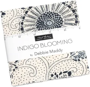 Indigo Blooming Charm Pack by Debbie Maddy; 42-5" Precut Fabric Quilt Squares