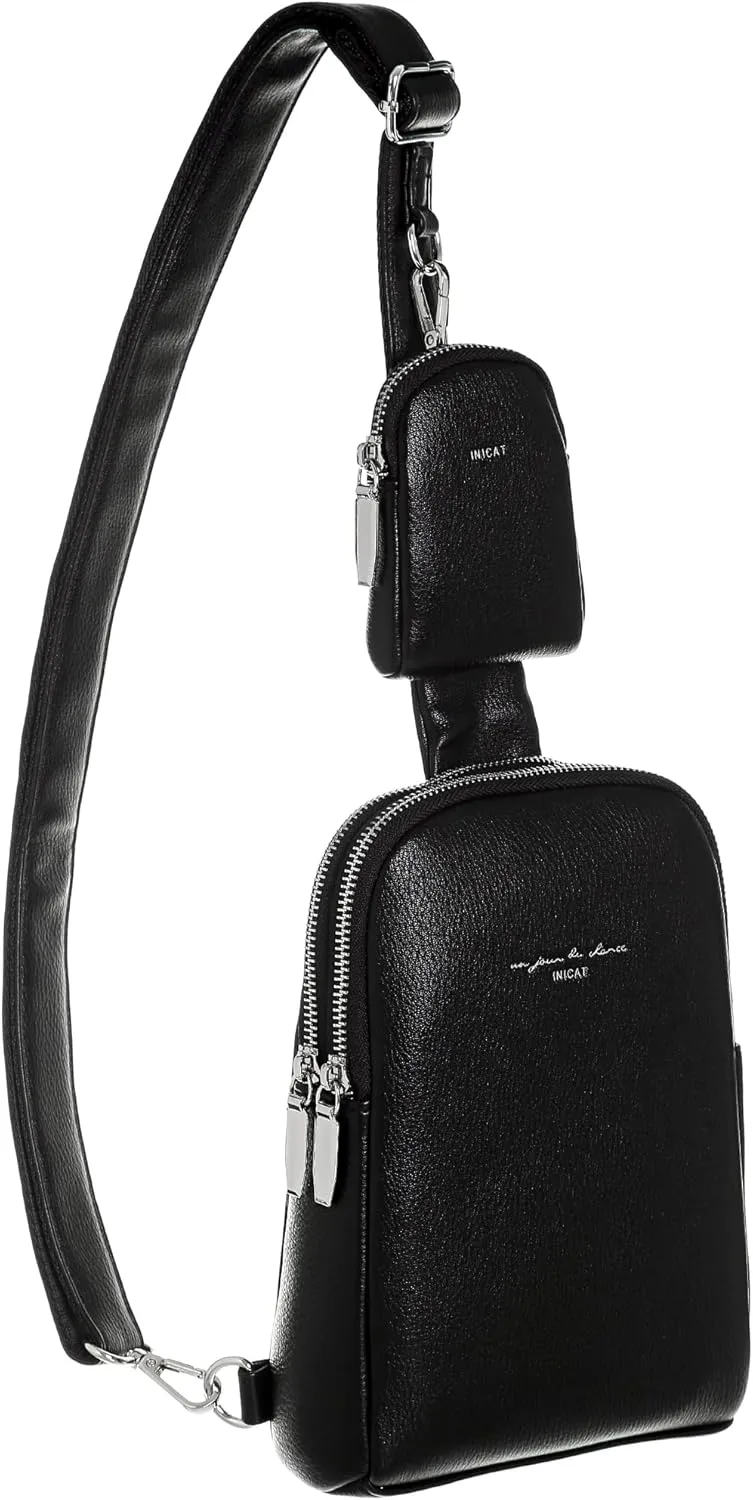 INICAT Travel Small Sling Bag Leather Crossbody Bags for Women Fanny Packs Cross Body Bag for Woman Cross Body Purses