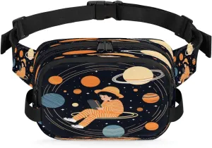 Intergalactic Girl Print Men's and Women's Waist Pack Crossbody Abstract Interstellar Waist Pack Running Strap, Adjustable Shoulder Strap - For Hiking and Running Exercise Fitness