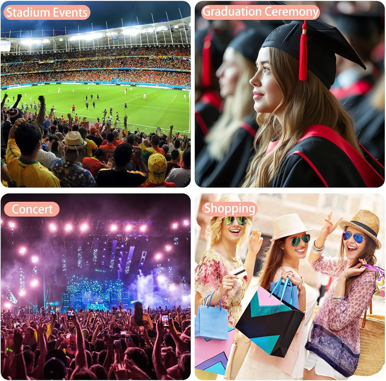 INTINI Clear Fanny Pack for Stadium Events – Small, Plus size Waist Transparent Belt Bag Sports, Concerts, and Festivals Black